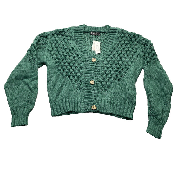 New York & Company Women’s Button Up Cardigan Green Size S - Picture 1 of 8